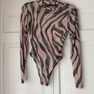 Zebra mesh bodysuit